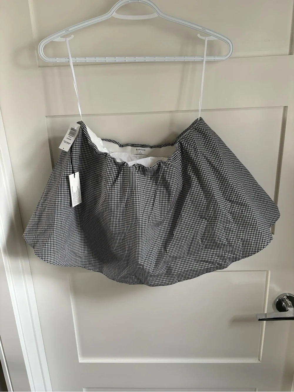 Aritzia Eckerd Black & White Gingham Strapless Top - Picture 5 of 7